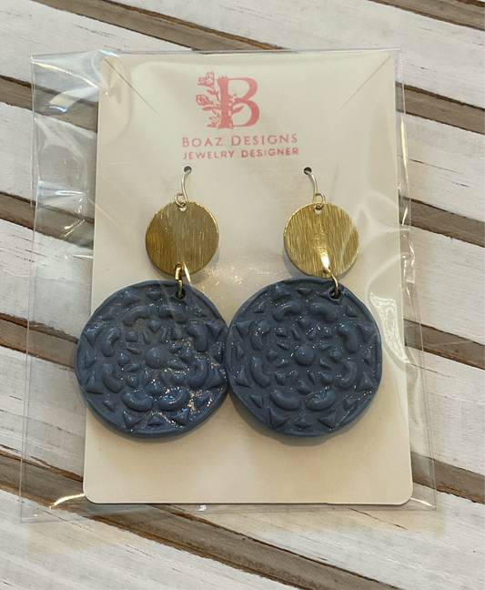 Blue Medallions with Gold Round