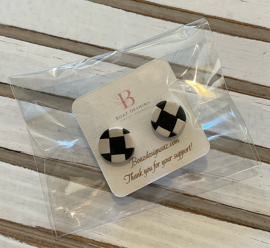 Black/White Checkered Studs (small)